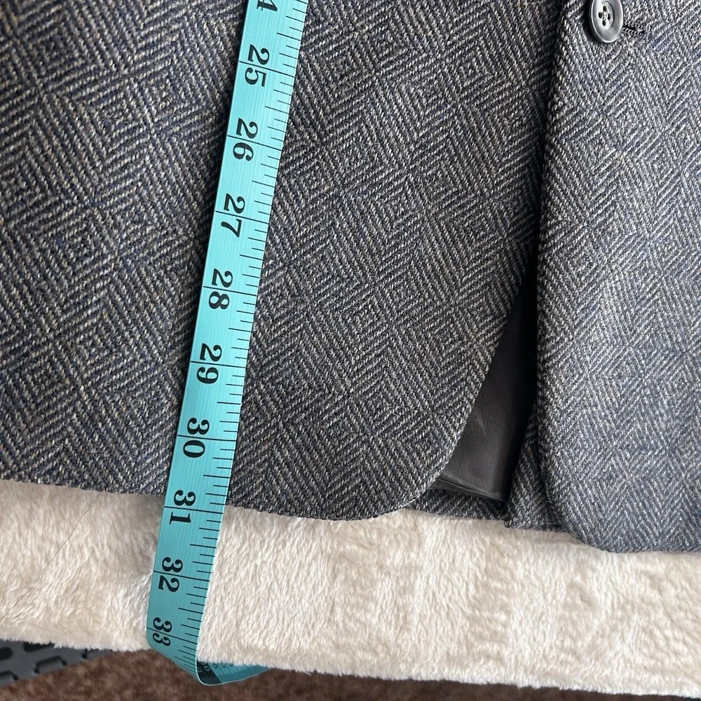 VTG Christian Dior 42R Monsieur Wool‎ Blazer Sport Coat Diamond Weave Gray